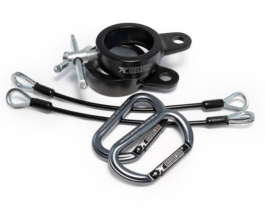 Andreoni cable barbell kit with 2 barbell collars, 2 gym carabiners and 2 extension cables