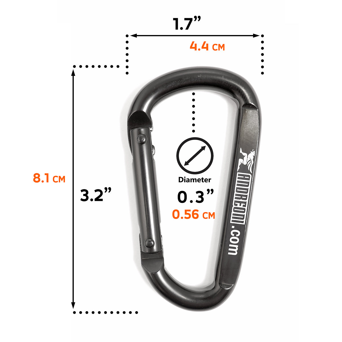 Heavy-Duty 3.2" Iron Carabiners – Built for Strength and Versatility in Every Workout. - Andreoni.Fitness