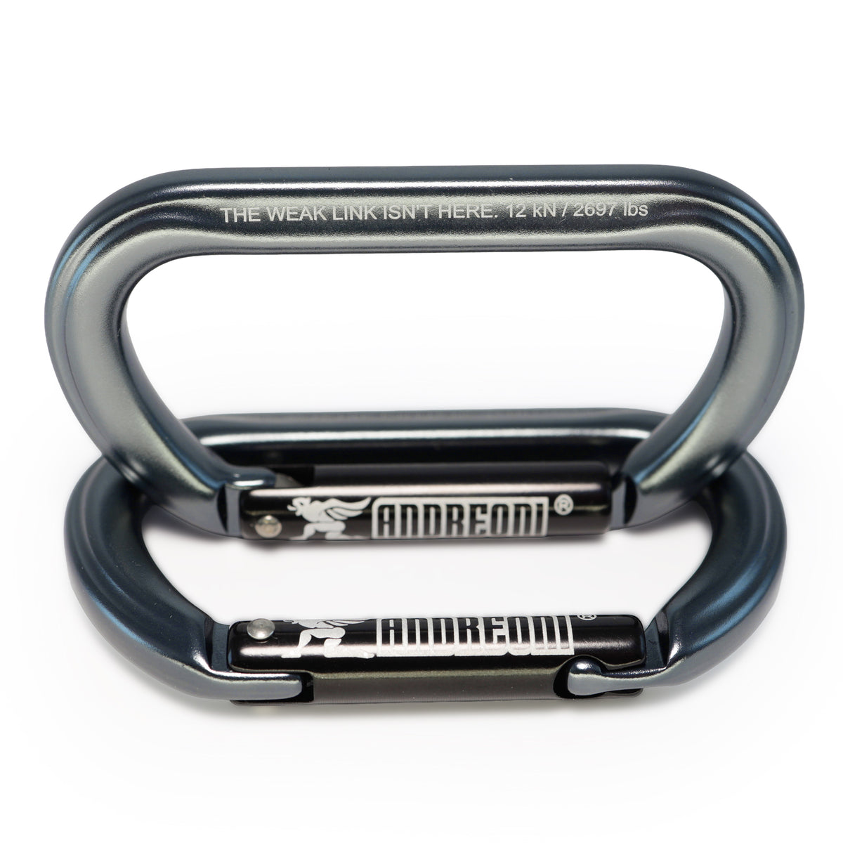 Andreoni heavy-duty aluminum gym carabiner for weight lifting and cable workouts