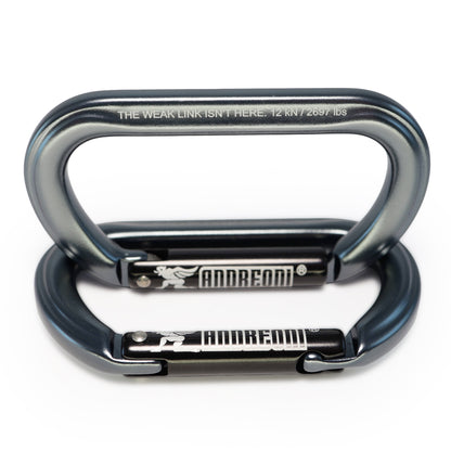Andreoni heavy-duty aluminum gym carabiner for weight lifting and cable workouts